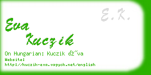eva kuczik business card
